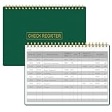 HAUTOCO Check Registers for Personal Checkbook, Transaction Expense Ledger Log Book for Small Business, Checking Account Register Book to Track Payments, Deposits, Finances, 8.4 x 6.2'', Dark Green