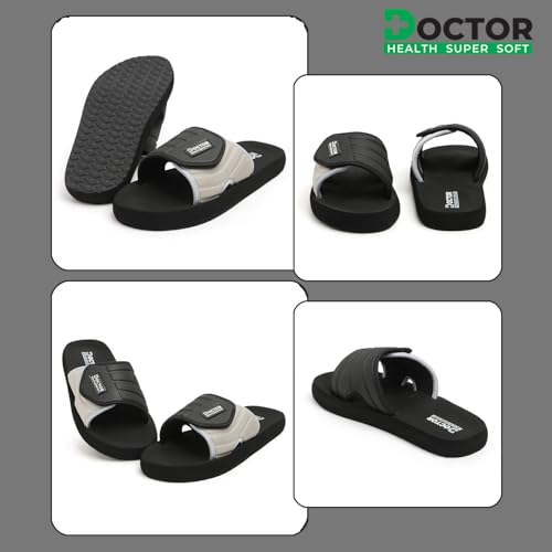 Image of DOCTOR HEALTH SUPER SOFT Men's Casual Slide Slippers | Soft Cushioned EVA Comfort Sandals | Lightweight Anti-Slip Open Toe Slides for Indoor Outdoor Everyday Wear