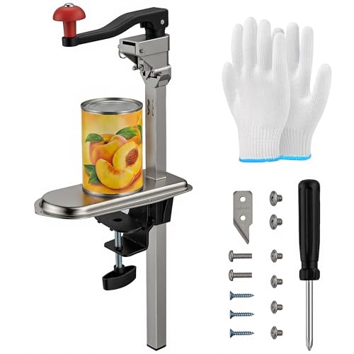 lesolar Bench Can Opener Commercial Heavy Duty Tin Opener Stainless Steel Bench Can Opener for Cans Commercial Kitchen Restaurant Hotel Food Factory
