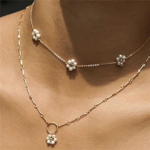 Collier de perles de fleurs de charme en argent : cadeau idéal filles - 2