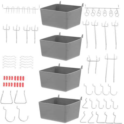 Ciieeo Pegboard Hooks for Hanging Tools 114pcs Kit Garage Workshop Craft Room Pegboard Accessories