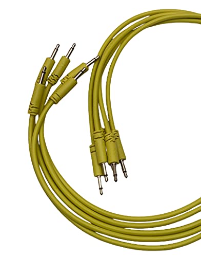 Luigi's Modular Spaghetti Eurorack Patch Cables - Package of 5 Yellow Cables (15cm) image 4