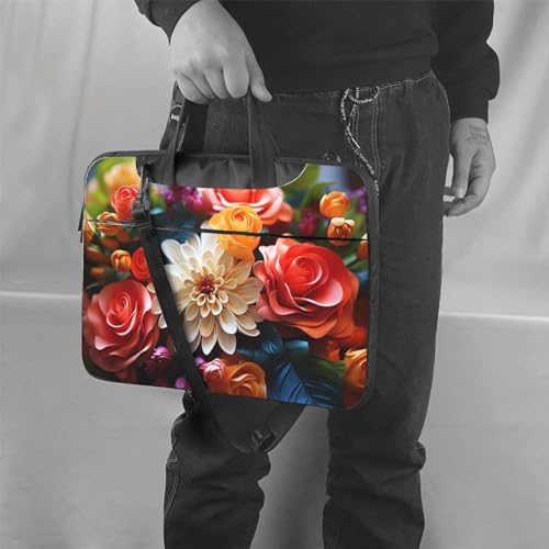 Bolsa de hombro para laptop KHiry flores unisex miniatura 2