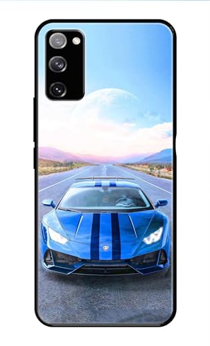 Image of Metal TPU Printed Back Cover for Samsung Galaxy S20 FE 5G (Car with Moon View) 360 Degree Protection | Camera Protection -25092024(AR)