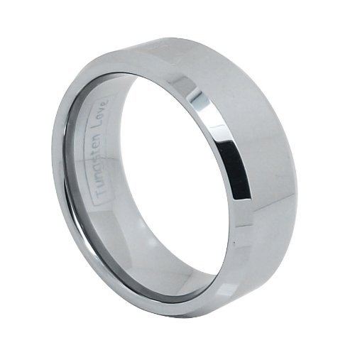 JewelryWe - Anillo para mujer, pulido brillante, compromiso con alianza, acero tungsteno, anillos de fantasía, color plateado con bolsa de regalo (tamaño de anillo opcional), Acero de tungsteno JewelryWe - Anillo para mujer, pulido brillante, compromiso con alianza, acero tungsteno, anillos de fantasía, color plateado con bolsa de regalo (tamaño de anillo opcional), Acero de tungsteno