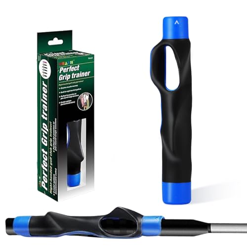 Golf Grip Trainer, Golf Training Grip, Golf Club Grips, Grip Trainer, Golf Grip, Attachment For Improved Hand Positioning On Golf Club (Blue)