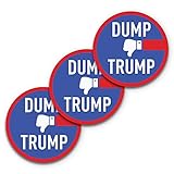 High Supply 5x5 Dump Trump Sticker 3-Pack, Anti Trump Decal, 100% Waterproof, Vinyl, Glossy, Red, Blue, White, Rectangular, Outdoor, Sticker