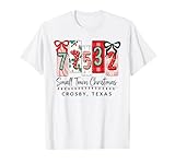 Cute Christmas ZIP code 77532 Crosby, Texas design with festive cookie-style numbers, plaid patterns, holly berries, candy cane stripes, bows, and Christmas lights. Perfect for anyone who loves personalized holiday hometown pride. Great Christmas gif...