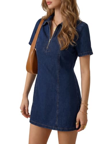 Image of KIFOVEN Women's Short Sleeve Casual Denim Dress