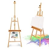 Artina - Caballete de Madera Barcelona - Madera Maciza Altura MAX. Lienzo, 120 cm - Altura, 225 cm - Caballete de Estudio