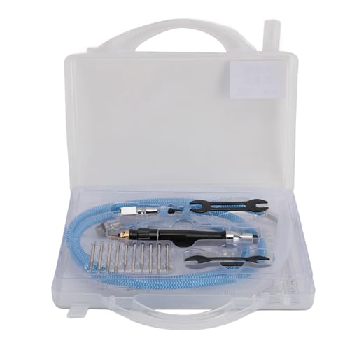 Nutriess Pneumatic Pencil Die Grinder 70000rpm NPT1/4in Connector Mini Polishing Cutting Tool 3mm Collet 10 Bits Ideal for Detailed Work