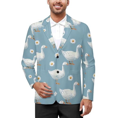 Goose Print Men's Suits Dress Business Formal Suit Print Jackets Coat For Wedding Party - Main Image