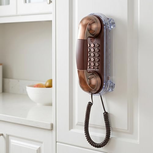 Teléfono retro de mesa con cable analógico y sonido nítido clásico 7