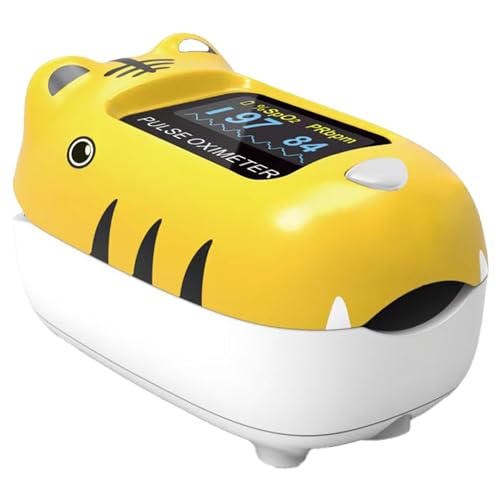 Gima - Oxy 0 Kinder Pulsoximeter, misst Sauerstoffsättigung (Spo2) und Puls bei Kindern, Tiger, 35056