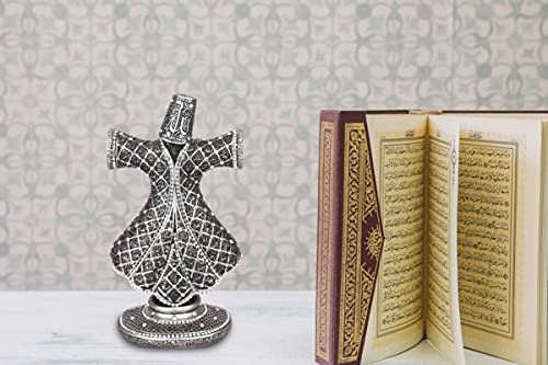 LaModaHome Decorative Whirling Dervish Design Islamic Gift in Silver Color for Home
