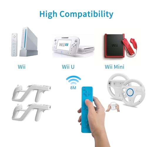 Image of TechKen Wii Controller Pack - 2 Remote Controllers with Silicone Case and Wrist Strap, Compatible with Wii /Wii U