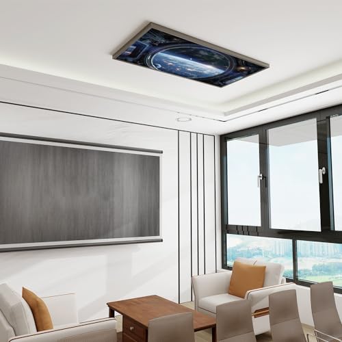 Image of 4 Pack Fluorescent Light Covers for Ceiling Lights Earth planet Cupola International space station Surface Elements this Magnetic Light Filters Diffuser Shade for Classroom Home Office School