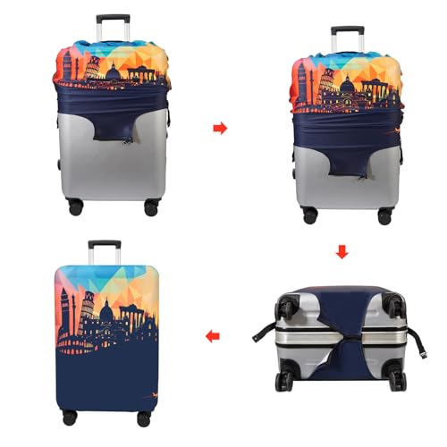 Image of WUJIAONIAO Travel Luggage Cover Baggage Suitcase Cover Protector Skins 18-32 Inch, City, L (for 25--28 inch luggage), Fashion