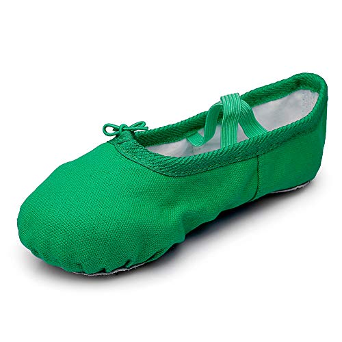 Msmax Kids Canvas Ballet Shoes Women Ponite Dancing Flats Green 2.5 M Us Little Kid #TOP1