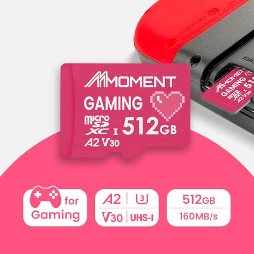 Image of MMOMENT MM23 PRO 512GB Gaming Memory Card, Micro SDXC Card, A2, UHS-I, U3, V30, Class10, Read Up to 170MB /s, Write up to 170MB /s