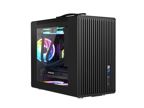 Bluegears b-Pellucid Mini Black Gaming MicroATX Case with USB C. Support up to 6 x 120mm fans for Extreme Cooling with Tempered Glass side window. Carrying Handle for Portability to any BYOC Lanparty.