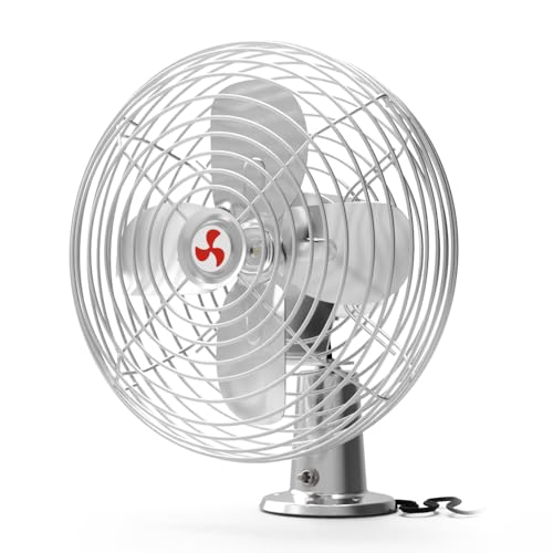 Heavy Duty 12V 8.75-Inch Car Fan,2-Speeds,All-Metal for RVs, Cars, Trucks, etc.Cigarette Lighter Cooling Fan,Helps to Circulate the Air in Your Car.(Cord Length 6FT)