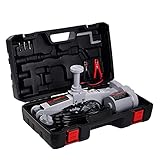 Mautyke Electric Car Jack Kit 3Ton 12V Auto Scissor Car Jack Lift Portable Air Floor Jack All-in-one Automatic Sedan SUV Car Repair Tool for Tire Change and Road Emergencies Grey