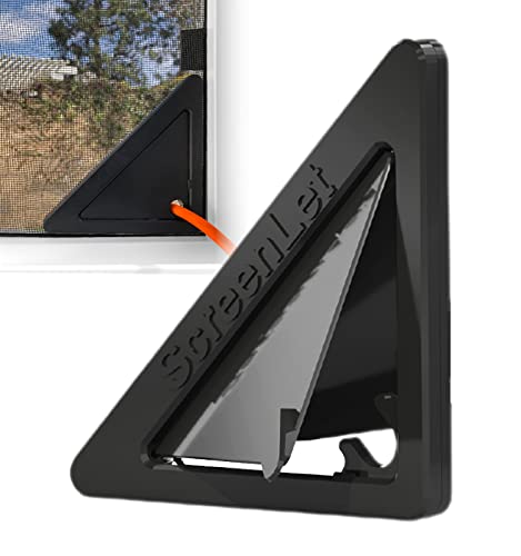 ScreenLet Window Screen Pass Through Attachment – Bring Inside Power Outside, Easily – Fits on Any Standard Window Screen – Ideal for Holiday Lights, Landscaping Equipment, RVs and Boat Houses – Black