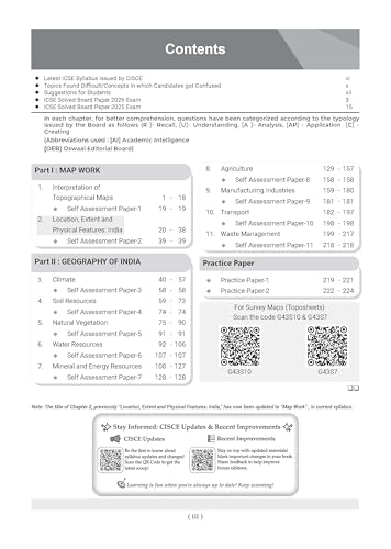 Image of Oswaal Class 10 ICSE Question Bank Geography (2017 - 2026) |For 2027 Exam Chapter-wise & Topic-wise with Competency Based Questions | Includes 2026 ... | Self-Assessment Papers | Practice Papers