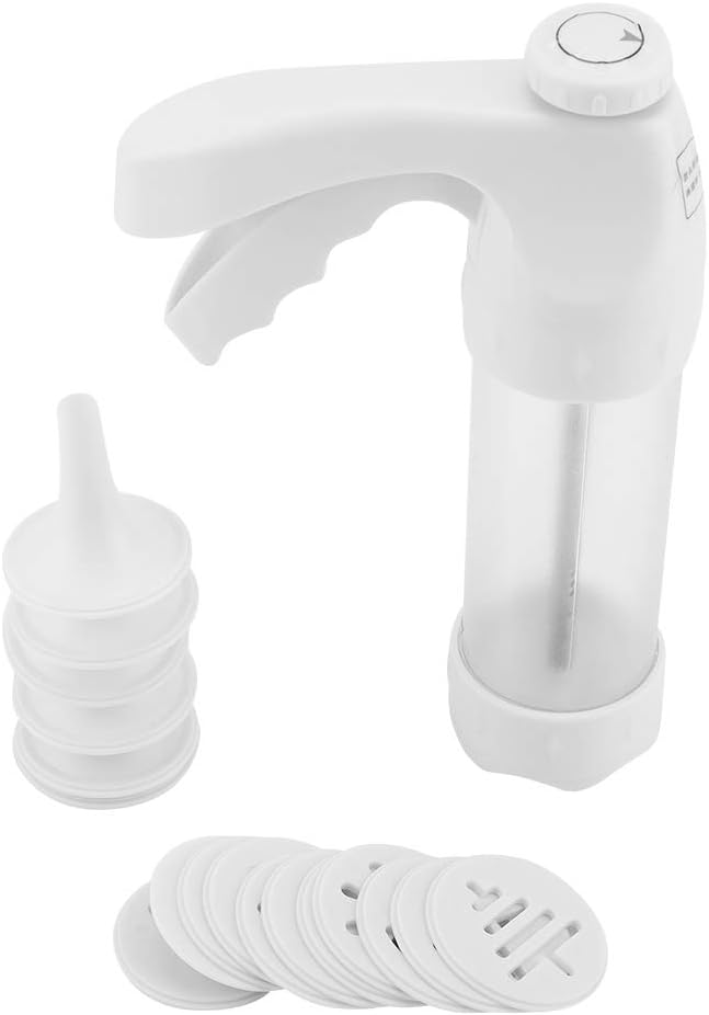 Multifunctional Cookie Press Icing Gun Stainless Steel and Food Grade Plastic for Biscuit Macaron Cake Decoration Easy to Use Removable Parts