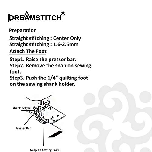 DREAMSTITCH pie prensatelas quilting 1/4 pulg claro miniatura 3