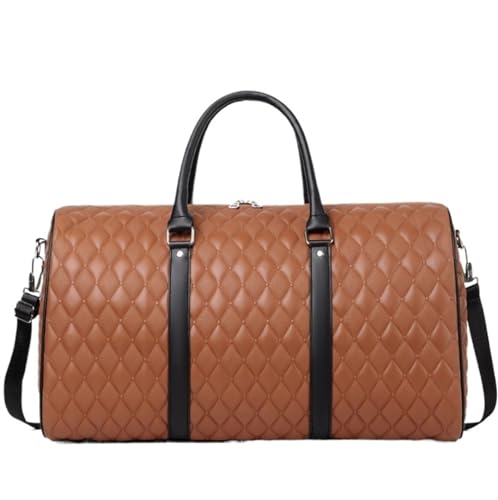 Weekender Travel Bag Garment Duffle Bags for Travel Large PU Leather Convertible Carry On Weekender Bag for Women Sport Gym Bag(C)