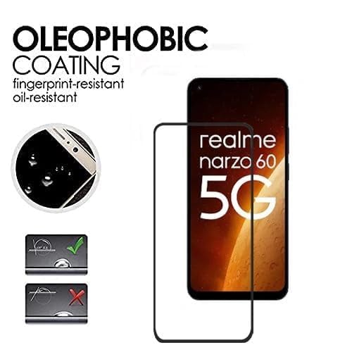 Image of DD SON Premium HD+ Tempered Glass Screen Protector Guard Compatible For Realme Narzo 60 5G Edge to Edge Coverage With Easy installation kit for Smartphone