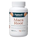 Pattern Wellness Maca Root Extract 20:1 (10,000 mg Equivalent) – for Men & Women – Tri-Color Black/Red/Yellow Blend – 60 Vegan, Non-GMO Capsules