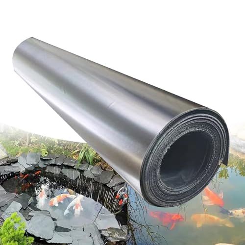 Telo per laghetto in EPDM 6x8 m, Resistente agli Strappi, Spessore 0,35 Mil, Impermeabile, per laghetti e Giochi d'Acqua Esterni, Telo da Giardino Resistente.
