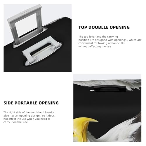 Portrait Of Bald Eagle Travel Luggage Cover Elastic Suitcase Protector Washable Baggage Covers For Trunk Case Fits 25-28 Inch Luggage4