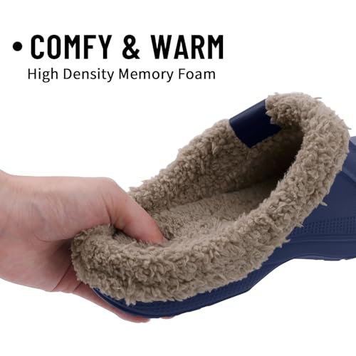 Image of Beslip Fur Lined Clogs for Women & Men Fuzzy Slippers with Memory Foam