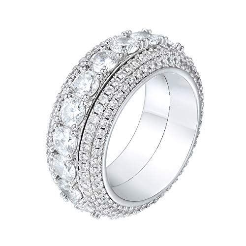 PY BLING Hip Hop Diamond Rings For Men White Golden