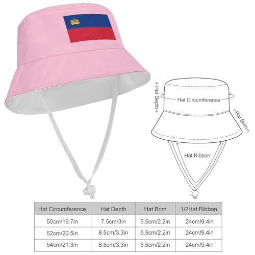 Kids Bucket Hat for Girls & Boys, Liechtenstein Flag Pattern Bucket Hat for Girls Boys,Fun & Cool Fun Outdoor Vacation2