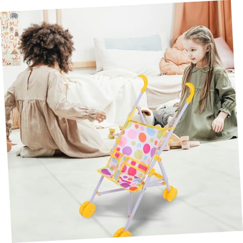 FUNNETOYU Kleiner Puppenwagen aus Kunststoff Puppenwagen für Mädchen Ab Jahren Robustes Polyester Abs Material Kompakt und Leicht für Puppenhaus Dekoration und Rollenspiele – Bild 5