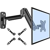 ErGear Monitor Wall Mount Bracket for 17 to 32 Inch Screens, Gas Spring Arm Wall Mount, Height Adjustable Articulating Single Wall Stand with Extended Arm Up to 18.3 Inch Fits Four VESA Mounting Sizes