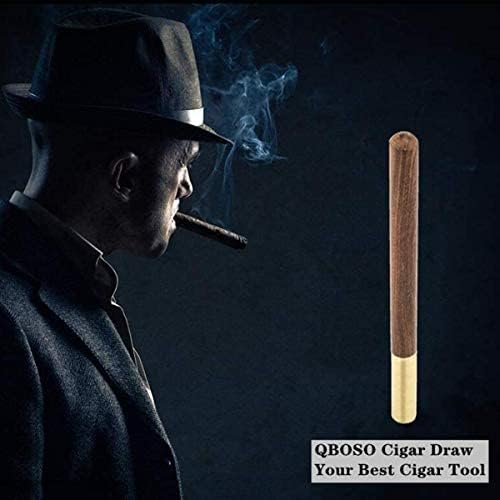 Cigar Draw Enhancer Tool MOYODOR Travel Cigar Draw with Wooden Case,Getting More 30% Benefit for Each Shot. (Simple) 6 inch