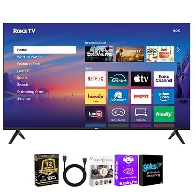Roku 50 Inch Class Select Series 4K QLED Smart TV Quantum Dot HDR WiFi Voice Remote Streaming Television HDMI Cable Streaming Bundle 12 Month CPS Warranty