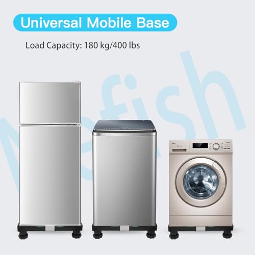 Nefish Mini Fridge Stand Universal Raised Base Adjustable Refrigerator Stands with 4 Strong Feet Washing Machine Pedestal Multi-Functional Bases for Dryer (Black)