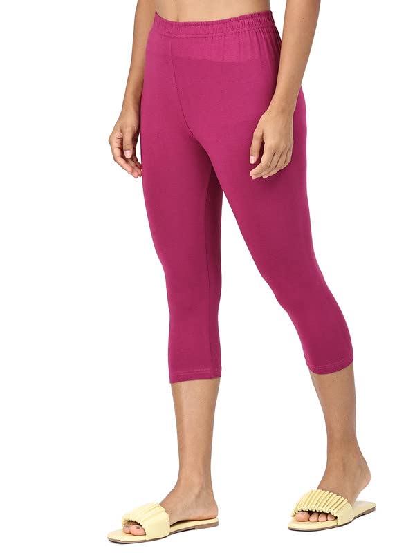 Image of Robinbosky Premium Stretchable Cotton Capri Legging for Women | Suitable for Formal wear & Casual wear | High-End Elastic Makes. The Leggings Squat Proof and Durable for Travel, Yoga, & Workout.