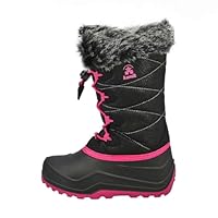 Kamik Kids' Snowangel Winter Boots, Black/Rose, 2 Little Kid