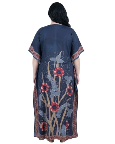 Image of Oussum Women Kaftan Plus Size Polyester Summer Lightweight Caftan Swimsuit Cover Ups Maxi African Mumu Lounge House Dress