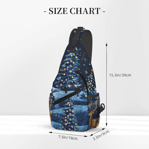 Mochila sling unisex para viaje ligera ajustable con estampado ciervo miniatura 3