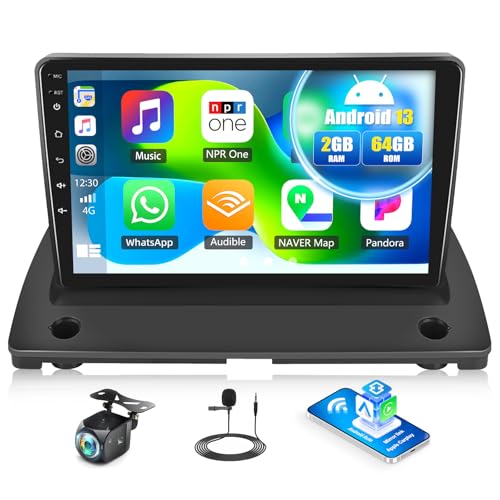 CAMECHO 2+64G Android 13 Navi Autoradio pour Volvo XC90 2004-2013 avec Écran Tactile 9 Pouces HD Caméra de Recul RDS FM Radio Bluetooth avec GPS WiFi sans...