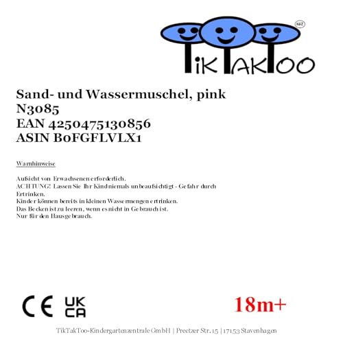 TikTakToo TikTakToo Sand & und Wassermuschel I Sandkasten ohne Abdeckung (1-teilig) (pink)